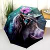 Plant Cat  pattern, automatic folding umbrella, portable and foldable design, 8 ribs, a Christmas or birthday gift.