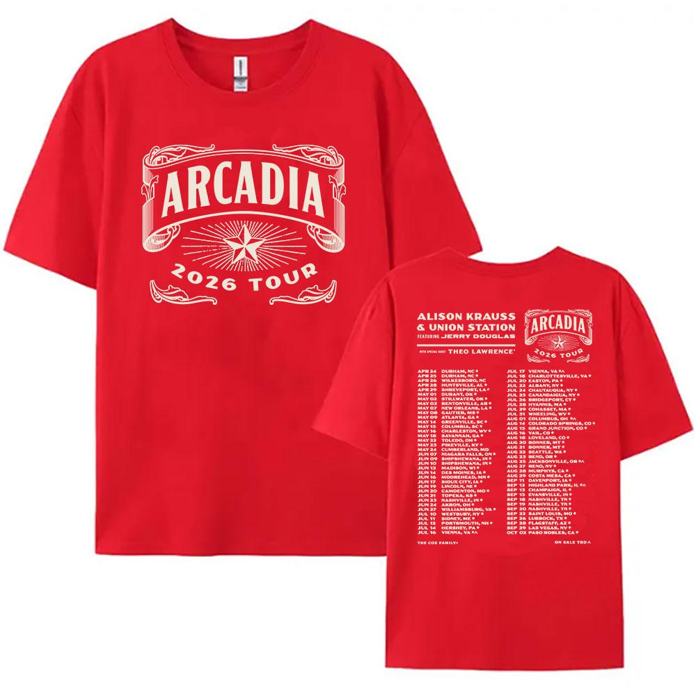 

Arcadia Tour 2026 Tee Alison Krauss & Union Station Design Print T-shirt Unisex Streetwear Women Loose Casual O-neck T Shirts XXL