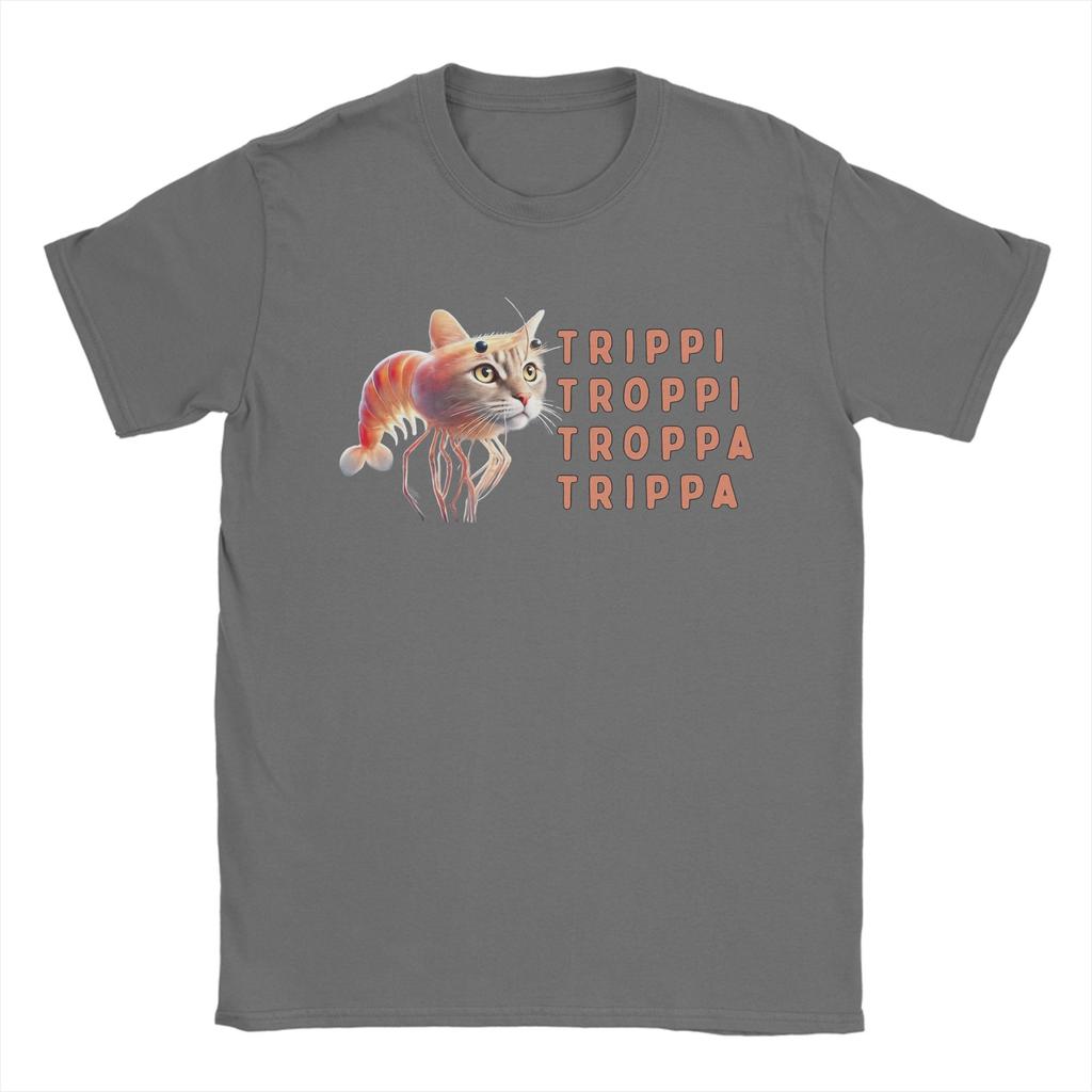 Trippi Troppi Cat Shrimp Accessories Unisex Women T Shirts Pure Cotton Tee Printed Tshirt Clothing