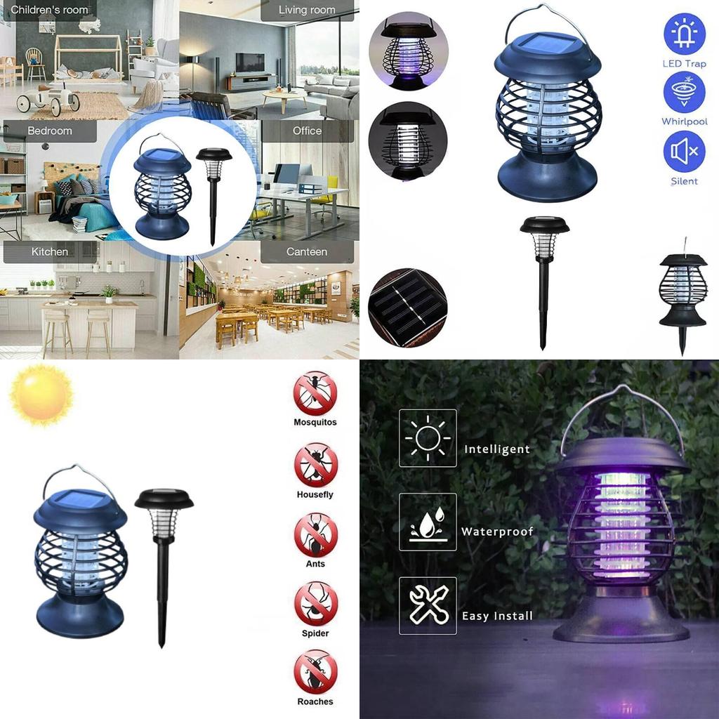 Solar Powered Mosquito Zapper Led Garden Light For Outdoor Pest Control