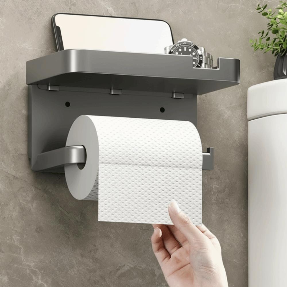 Plastic Toilet Paper Holder Wall Mounted Toilet Organizer Rack Bathroom Use