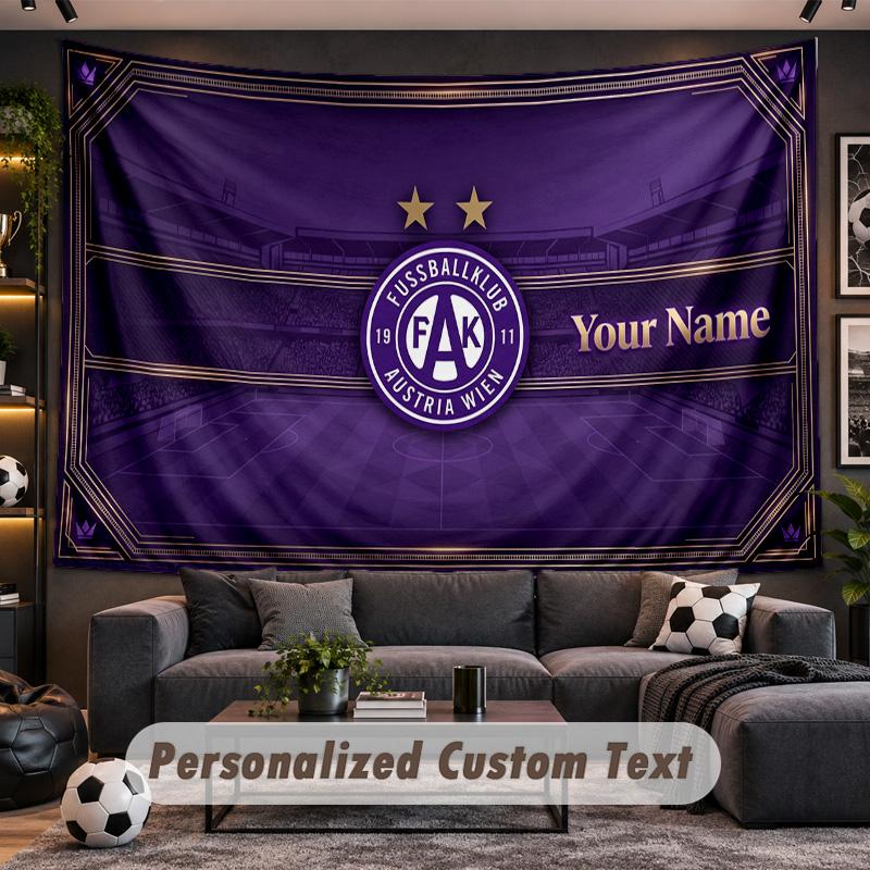Austria Wien FC Personalized Tapestry Support Custom Name, Wall Art Home Decoration