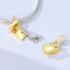Original 925 Sterling Silver Charms Golden Camera Suitcase Airplane Pendant Fit Original Bracelet For Women DIY Jewelry Gift