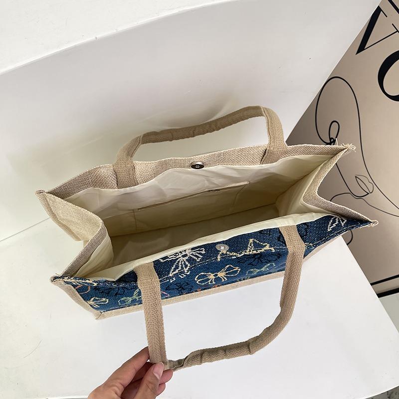 Women's bag spring new trend shoulder bag large capacity cotton and linen fashion work commuter tote bag