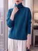 Retro Elegant High-Neck Pure Wool Sweater - Soft, Skin-Friendly, Warm, and Versatile for Autumn/Winter