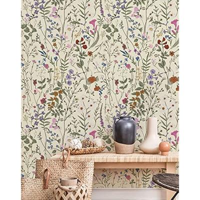 Kwiatowa tapeta typu peel and stick Tapeta w kwiaty wiejskie Tapeta Wildwood samoprzylepna do domu sypialni szafek Dekoracja ścienna