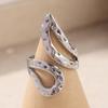 Niche Design Adjustable Opening Punk Gothic Style Hollowed Ring Women and Men Vintage Silvery Plated Jewelry Accessories