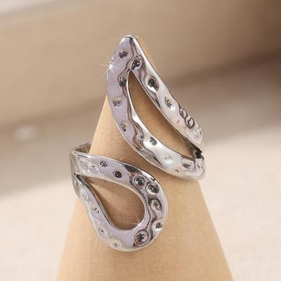 Design de Niche Ouverture Réglable Style Punk Gothique Bague Creuse Bijoux Accessoires Argenté Vintage pour Femmes et Hommes