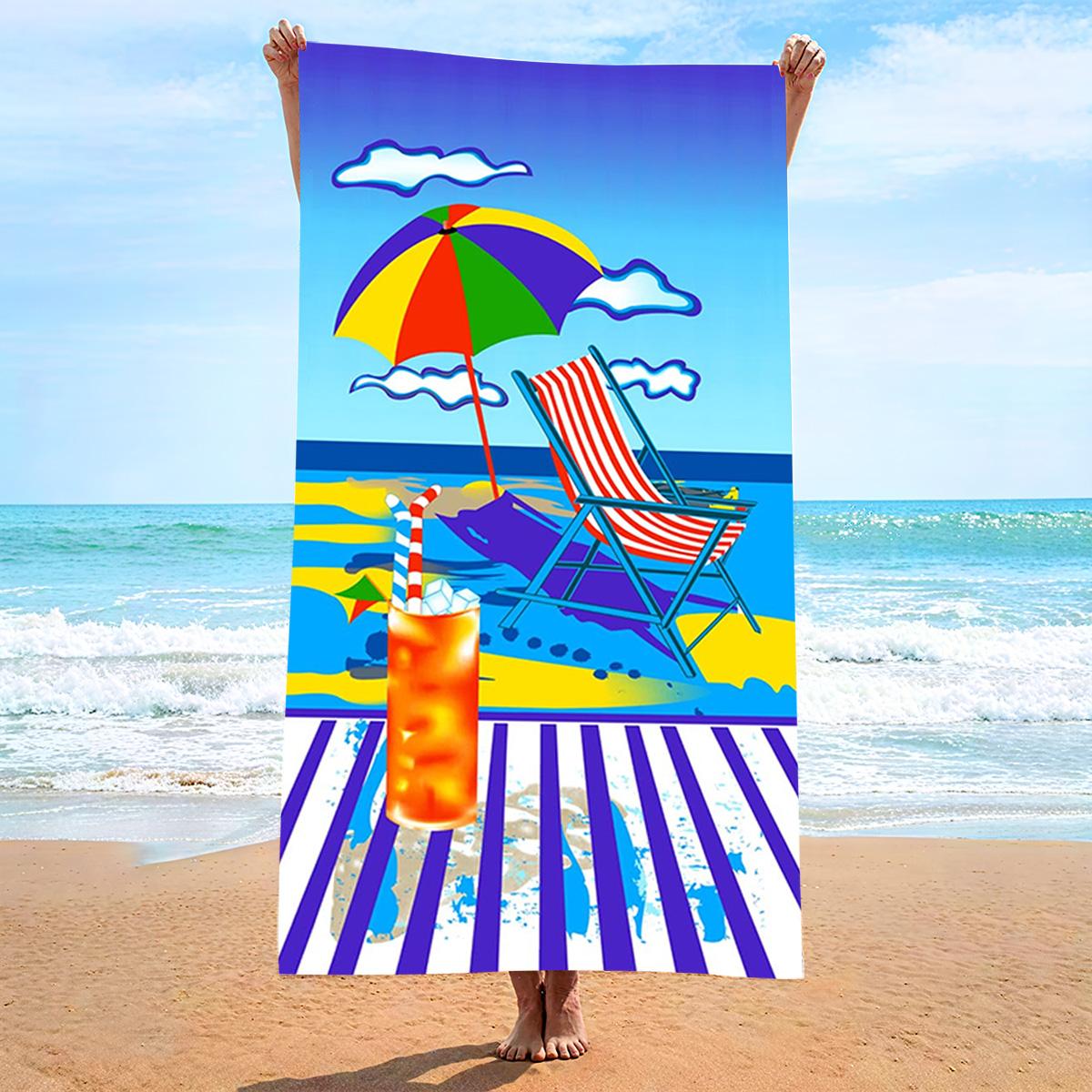 

New Printed Beach Towel Quick Dry Soft Absorbent Sports Cooling Towel for Travel Picnic Sunbath Spa Surf W30*H60(CM)