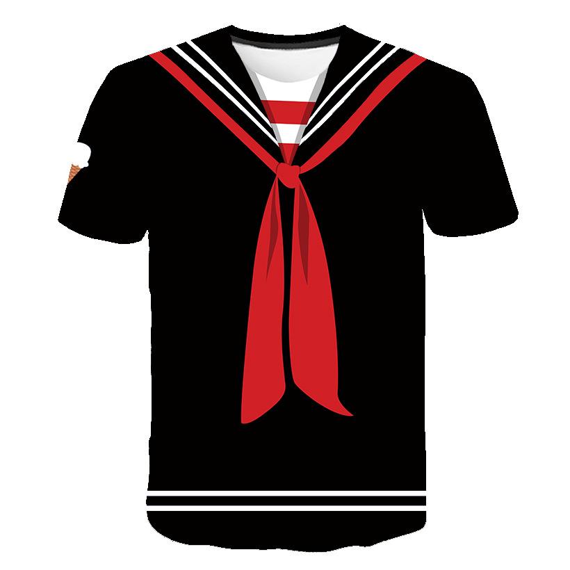 Men Fashion Short Sleeve 3d Print T Shirt Round Neck Summer Plus Size Tees