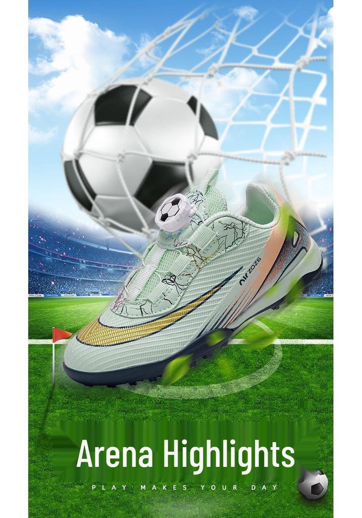 Children's Rotating Buckle Football Shoes – Boys & Girls TF Studded Sports Shoes for Training & Competition