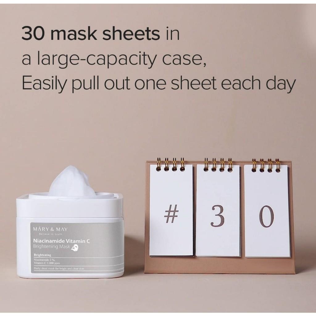 [Mary&May] Niacinamide Vitamin C Brightening Mask 30ea | Quick dispenser type 30 sheet, Brightening & Tone up, VitaminC