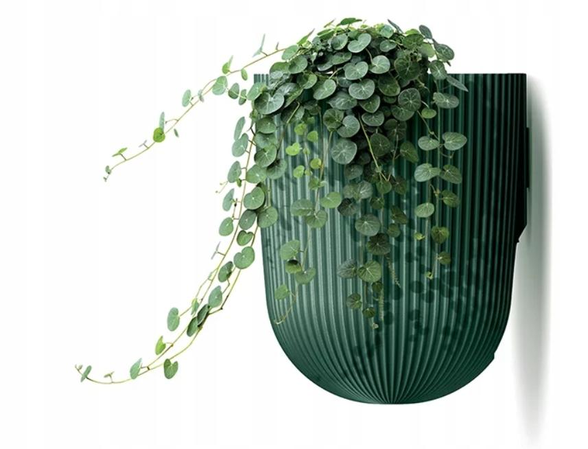 Plastic Wall Plant Pot Cover, Ribbed, , Milly
