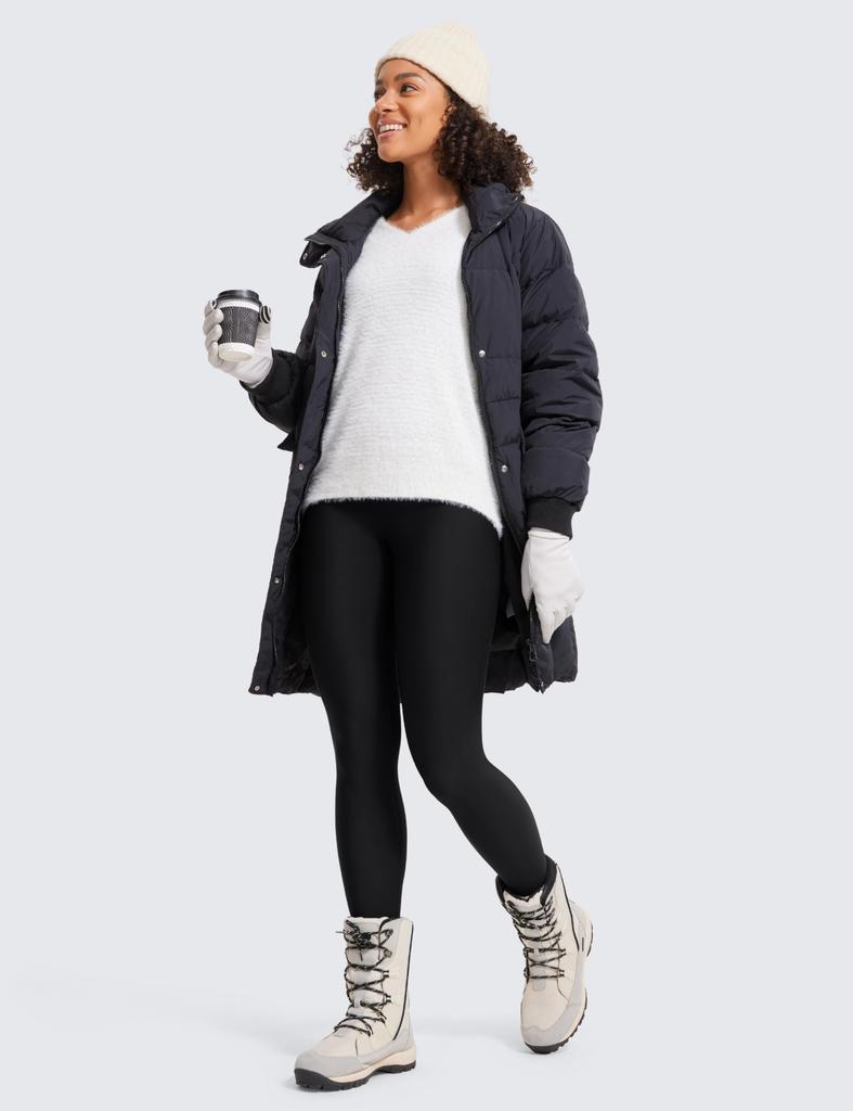 CRZ YOGA Full Length Yoga Pants for Cold Size XS Women's Fleece-Lined Fitness, Fall/Winter, Protection, Sweat-Wicking, Quick-Drying, Breathable,