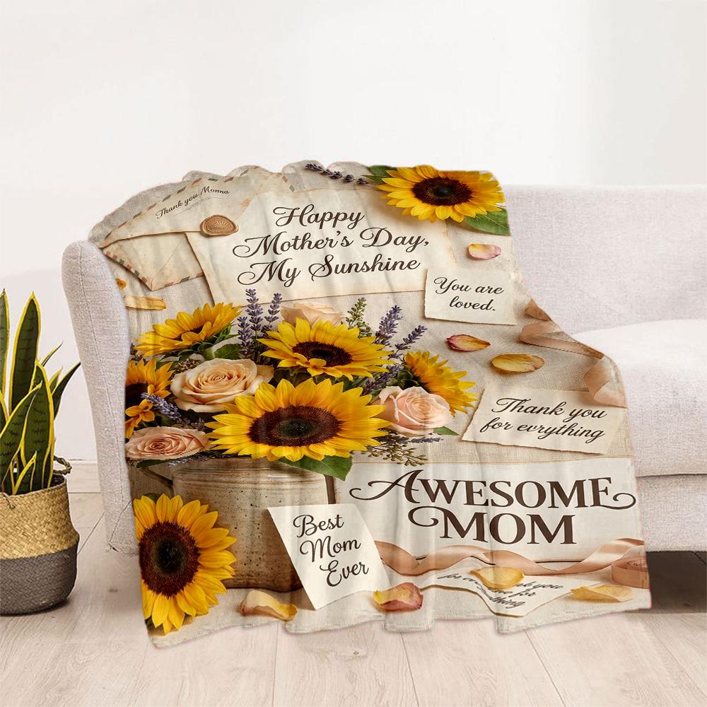 Mother's Day Love Blanket Suitable for Sofas,travel, Living Rooms Also a Good Gift for Friends and Family Suitable for All Seasons.