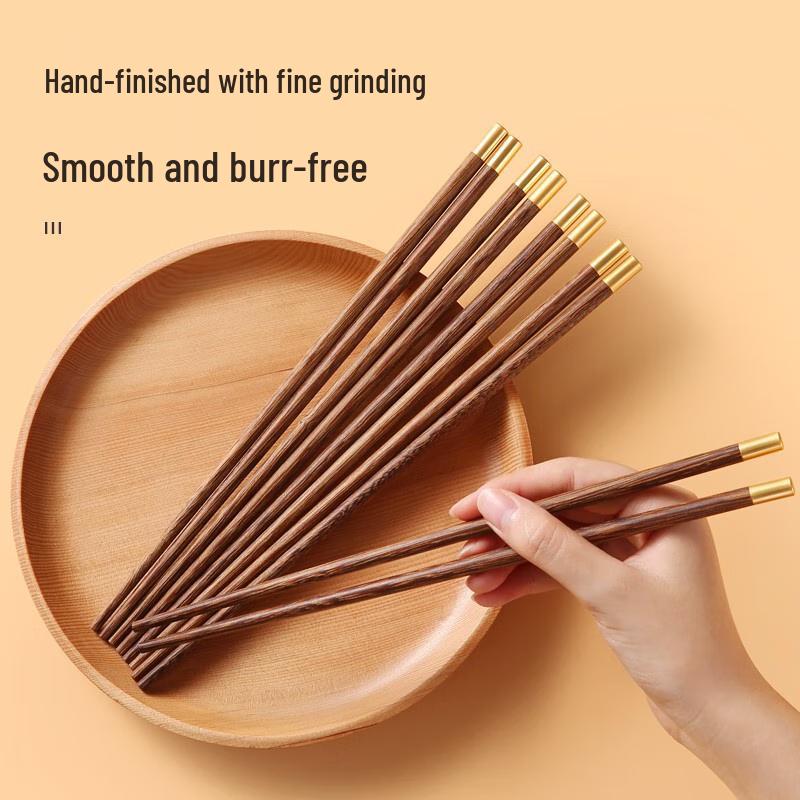 Meiliya Fortune Bamboo Chopsticks (5-Pair Set, Chicken Wing Style)