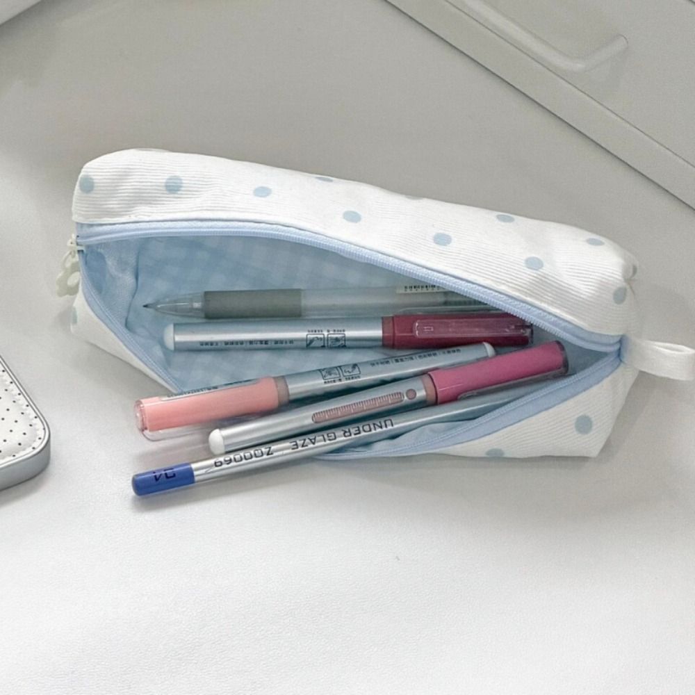 Stippen Pennen Etui Crème Kleur Schrijfwaren Etui INS Schrijfwaren Organizer Terug naar School Cadeau