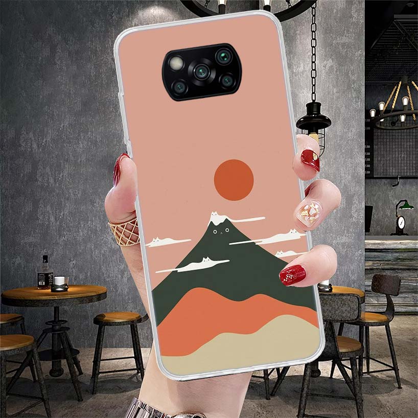 Art Cat Mount Fuji Japan Soft Phone Case For Xiaomi Redmi 15C 15 13C 13 Poco X5 X6 X7 F7 Ultra M7 12C 12 10 10C 9C 9A 9T 9 Funda