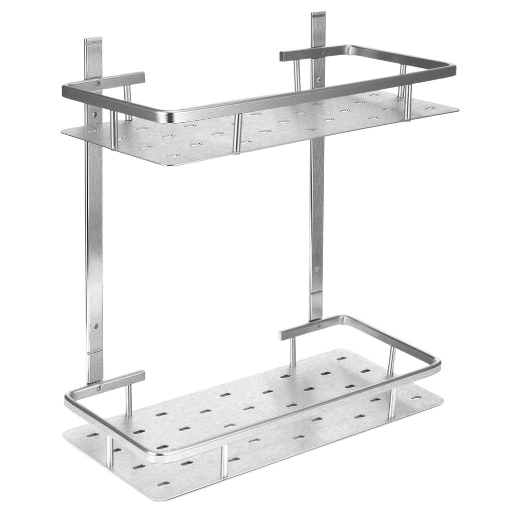 Space Aluminum Bathroom Shelf RustProof Shower Rack Kitchen Storage Basket for Home