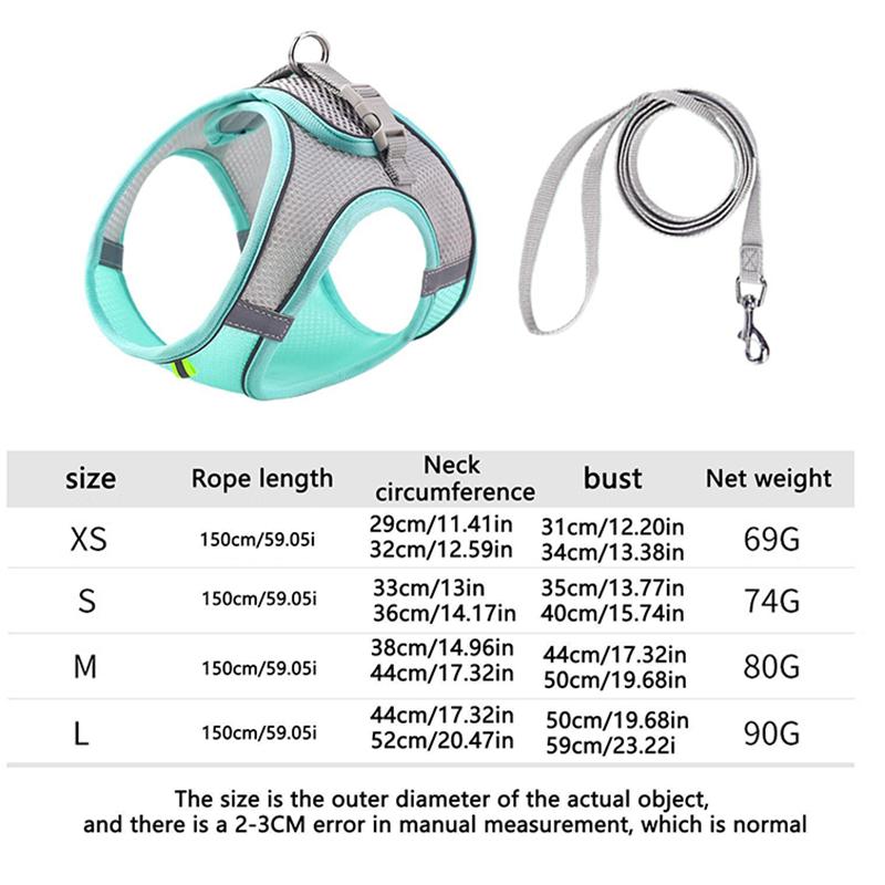 Pet Supplies Cat Traction Rope Vest Traction Belt Breathable Reflective Chest Back Dog Outdoor Anti-Free Rope Cat Accessories