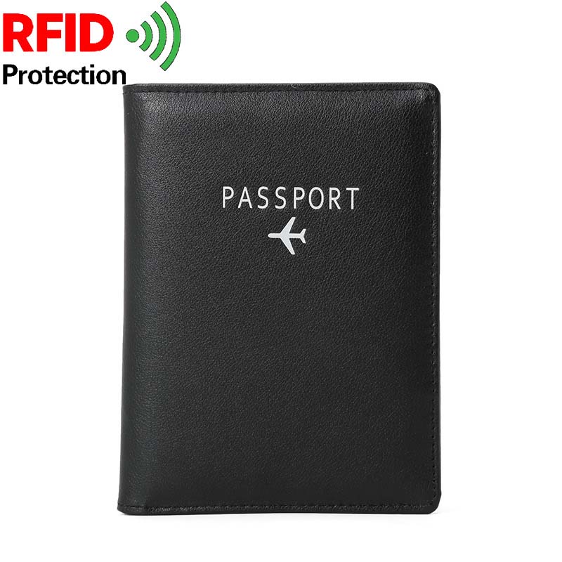 Good Quality Shielding Rfid NFC Passport Wallet Protect Credit Card Holders Multi-function Unisex Leather Travel Passport Covers