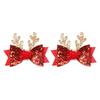 1/2pcs Shiny BB Hair Clips Hairpin Women Girls Cute Double Layered Bow Tie Barrettes Accessories Christmas Hairgrip Headdress