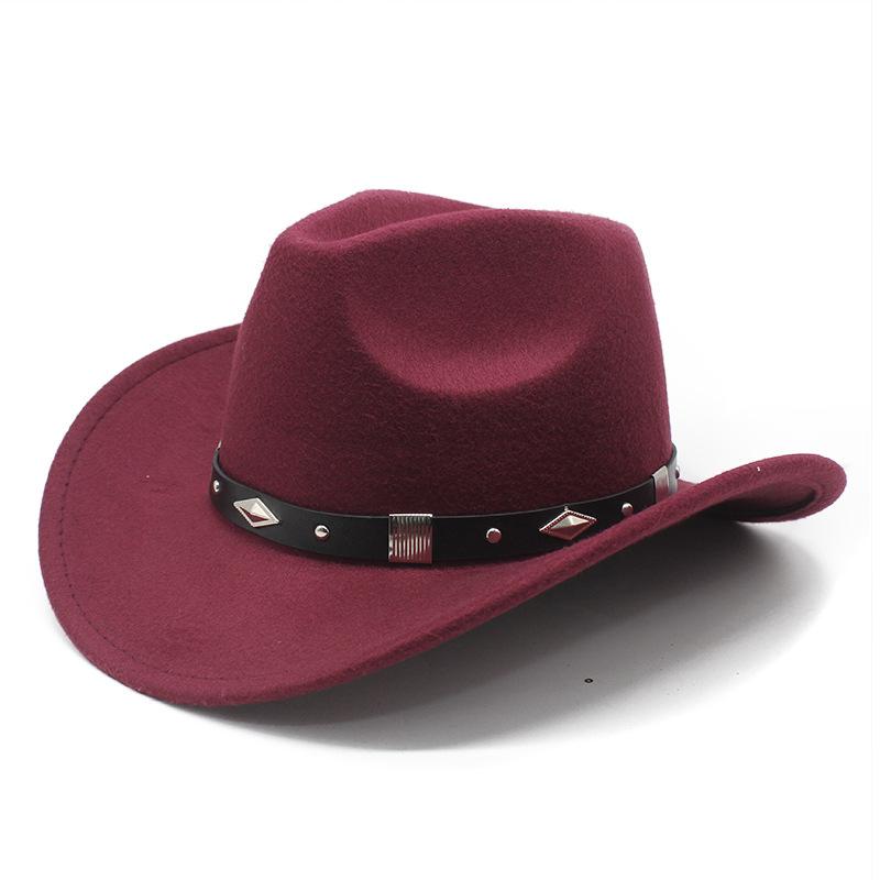 Spring Edge Cowboy Hat Western Wind Curved Edge Metal Accessories Top Hat Men'S And Women'S Hats