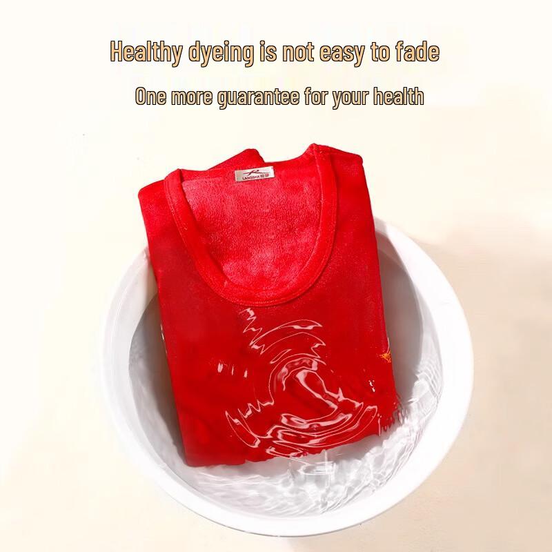 LANGSHA Women's Red Fleece-Lined Thermal Underwear & Socks Gift Set