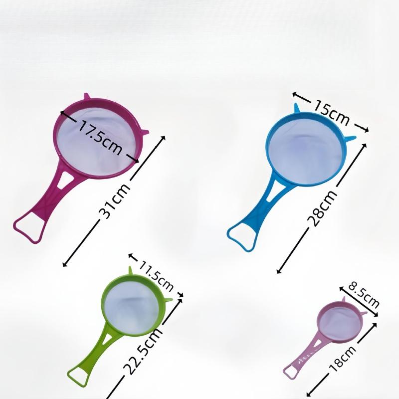 New 4Pcs Plastic Fine Mesh Filter Colander Soy Milk Sieve Flour Sieve with Handle Juice and Tea Filter Kitchen Tool