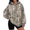Women S Loose Fit Hooded Sweatshirt With Branch Print