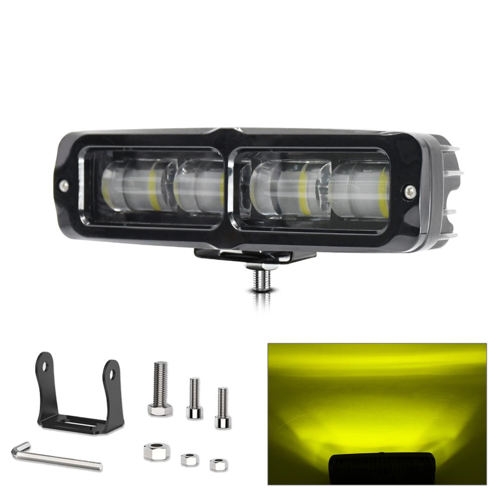 

6-дюймовая светодиодная световая панель E18 80 Вт 8000 лм 6000 К водонепроницаемая рабочая световая панель для вождения 9-30 В универсальная для грузовиков, внедорожников, квадроциклов, UTV светло-желтый