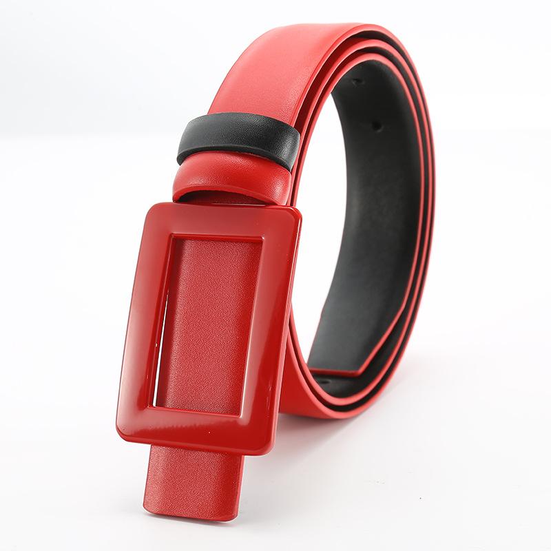 Women'S Belt New Versatile Thin Belt Skirt Dress Decoration Fashion Smooth Buckle Women'S Belt Women