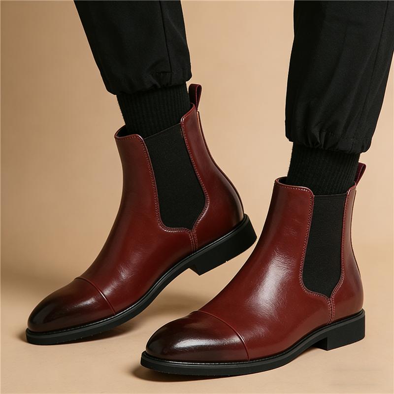 Designer New Winter Fashion Chelsea Ankle Boots for Mens Pointed Slip On Casual Shoes Luxury Brand High Tops Zapatos Hombre