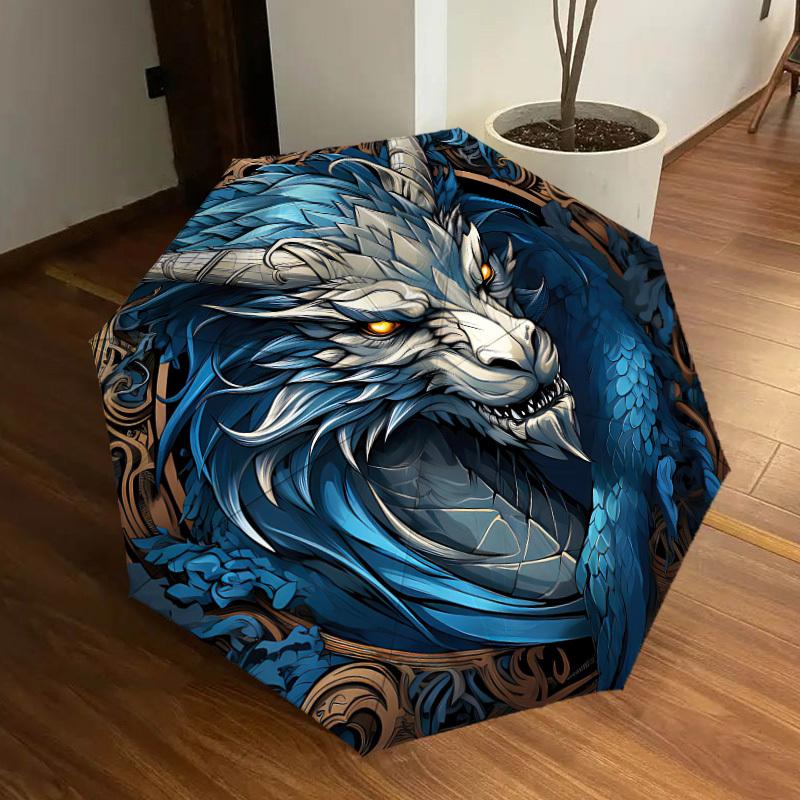 1pc Dragon Fantasy Artwork Automatic Folding Umbrella, Heavy-Duty 8-Rib Construction, Perfect for Everyday yy251114158