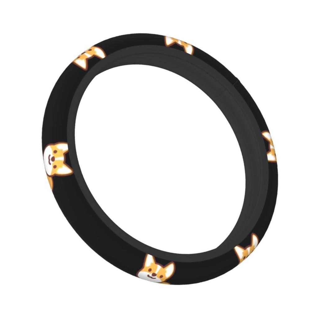 Steering Wheel Cover, Cute Shiba Inu Dog Pattern, Anime, Mini Car, O Type, Normal