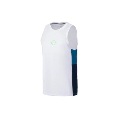 Wade Series Color-Block Letter Logo Print Basketball Vest Men Tops White AAYS041-10