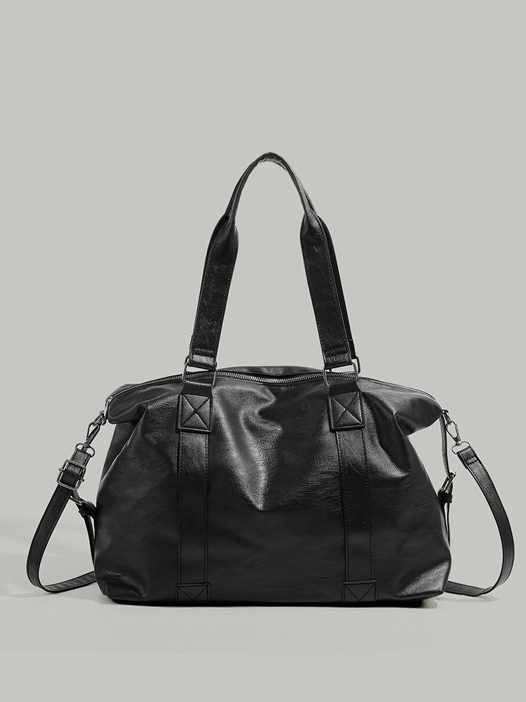 

2025 new Korean version casual fashion tote bag large capacity portable travel bag trendy cool commuting out oblique span bag чёрный