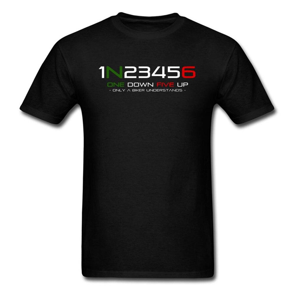 Buy Motorcycle Gear 1N23456 One Down Five Up Black Cool Tshirts Mens ...