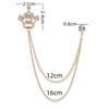 New Luxury Men's Rhinestone Brooch for Suit Crown Tassel Chain Badge High-end Lapel Pins Fashion Jewelry Accessory Gifts