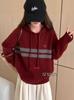 Women's Striped Color Block Knit Sweater: Hooded, Loose Fit, Versatile Autumn/Winter Top
