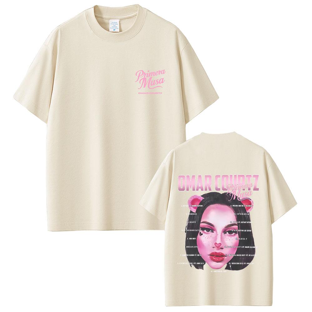2025 Summer Rapper Omar Courtz Primera Musa Album Tour Merch T-shirt Men Women Clothing 100% Pure Cotton Printed Leisure T-shirt