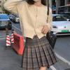 Korean Academic Cable Knit Cardigan for Women – Soft, Sweet Round Neck Solid Knitwear