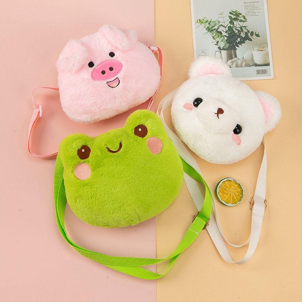Kids Frog Girl Crossbody Bags Women Handbag Bag Single Shoulder Bag Plush Doll Bag Children Bag