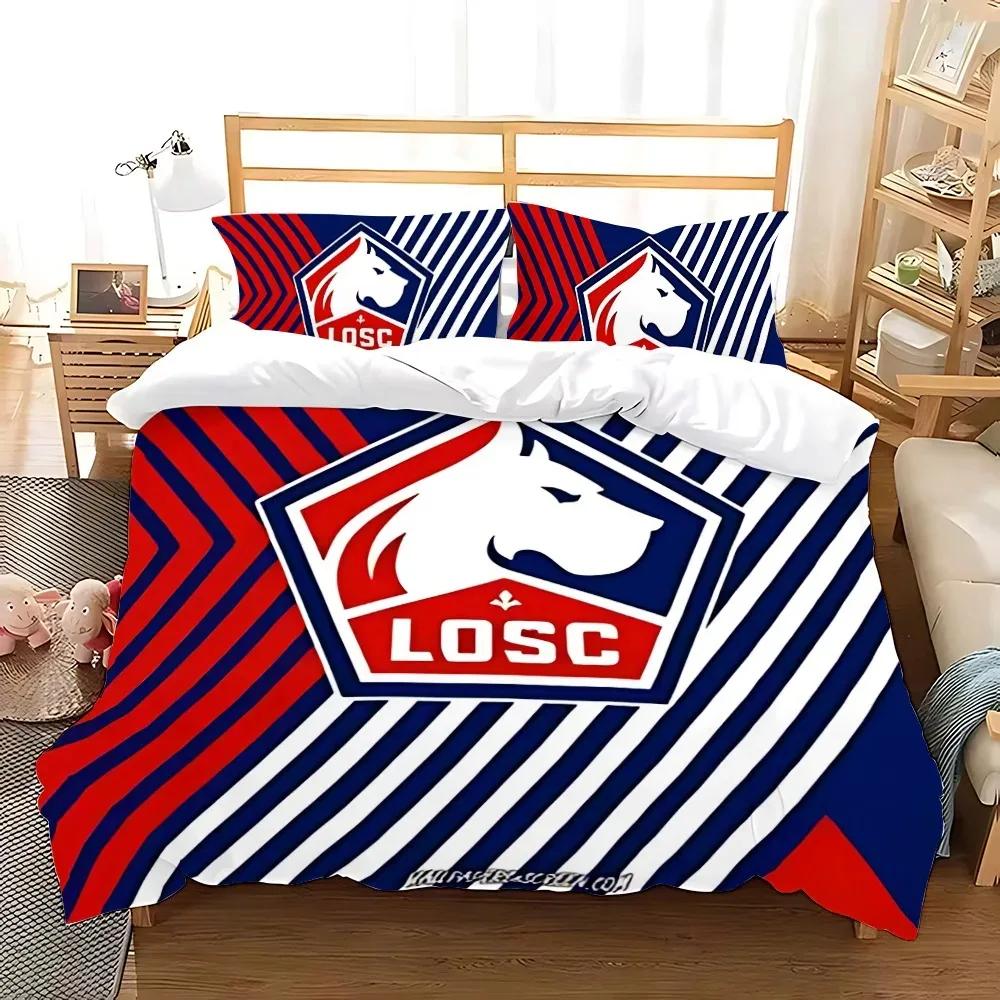 Lille OSC Bedding Set,Single Twin Full Queen King Size,Football Club Baby LOGO Bed Set Kid Bedroom Bedding Sets