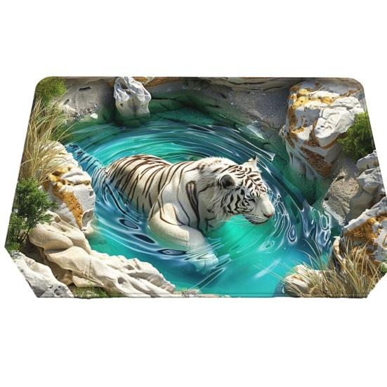 3D Optical Illusion Floor Mat Realistic Hole Door Mat for Living Room And Entry Area Non-Slip Soft Pet-Friendly Rug Interactive Visual Effect Carpet