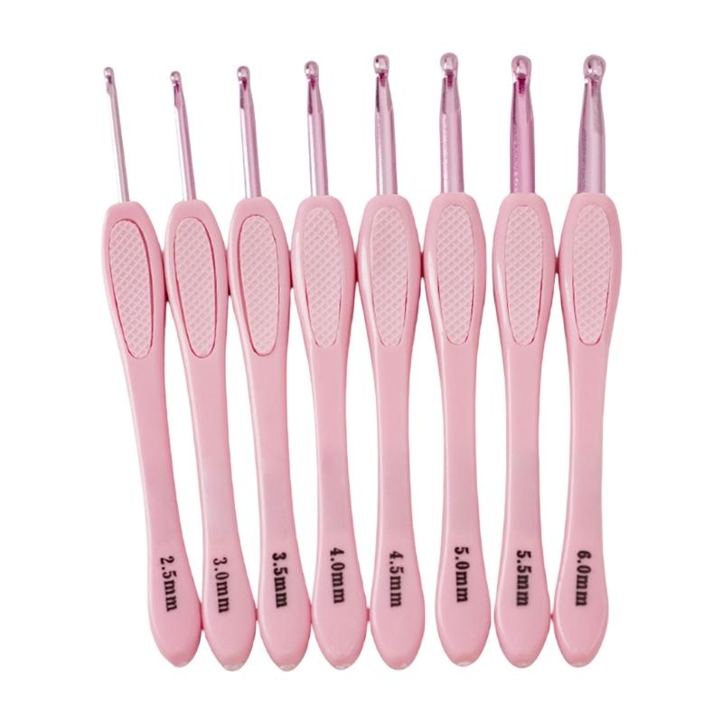 

8 Size Crochet Hooks 2.5mm-6mm Ergonomic Crochet Hooks Long Handle Crochet Hook Needle for Beginner Experienced Hobbyist 1