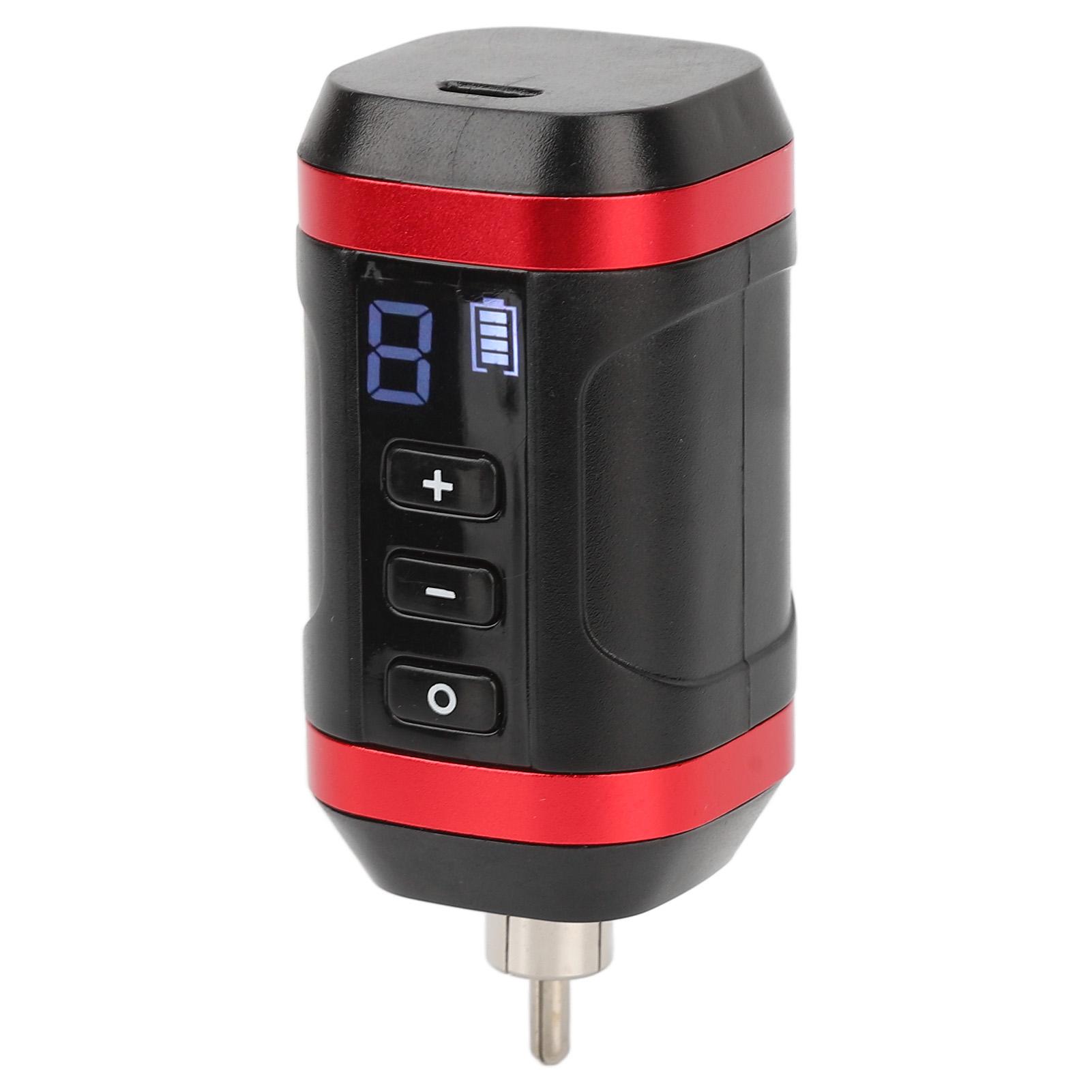 

RCA Источник питания для татуировки Беспроводной USB 1800 мАч ЖК-дисплей Регулируемая скорость Легкая батарея для ручки для татуировки красный