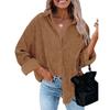 Autumn New Corduroy Shirt, Casual Long Sleeve Button Down Blouse Top for Women, European American Style Crossborder Women's Clothing