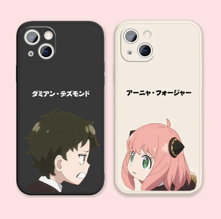 Anime SPY FAMILY Couple Silicone Phone Cases for iPhone 15 13 14 12 11 Pro Max Mini X XR XS 7 8 Plus SE Anya Forger Covers Bags