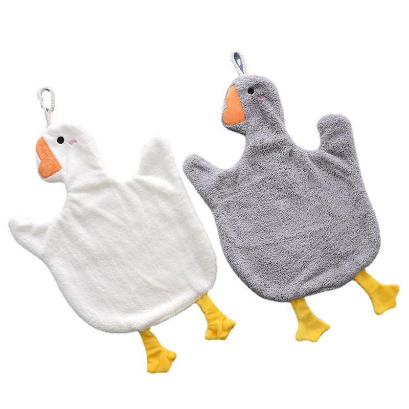 Big Goose Cartoon Hanging Hand Towel - Kitchen & Bathroom, for Children & Adults, Thick & Absorbent
